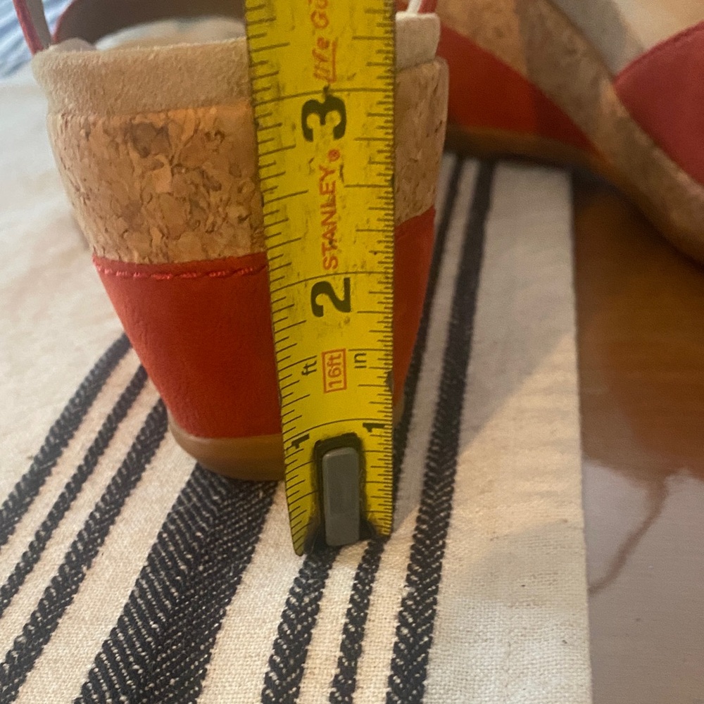 Dansko Red Cork Wedge Sandals with Ankle Strap - Picture 2 of 5